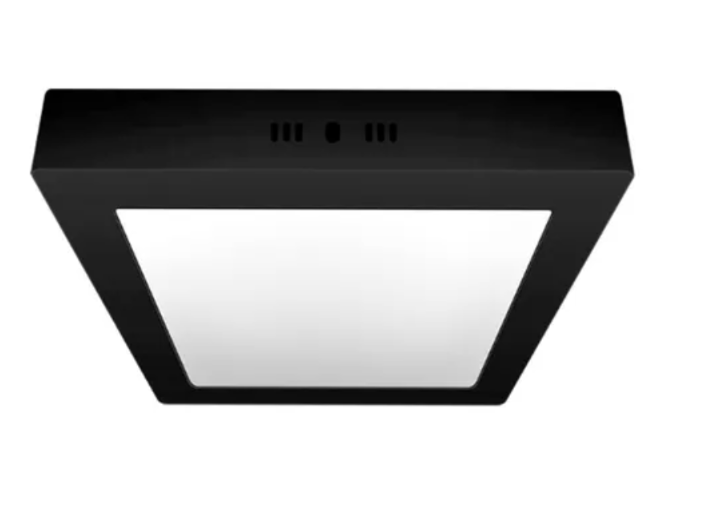 PLAFÓN CUADRADO LED 18W LUZ CÁLIDA NEGRO MACROLED (NPC18WW)