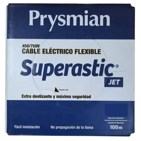 ROLLO 100MTS DE  CABLE UNIPOLAR 1MM2 CELESTE SUPERASTIC PRYSMIAN