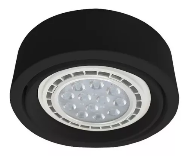 SEMIEMPOTRABLE TUBA D.127x50MM PARA AR111 LED GU10 NEGRO TEXTURADO PUNTO (SE TU 111 GUNT)