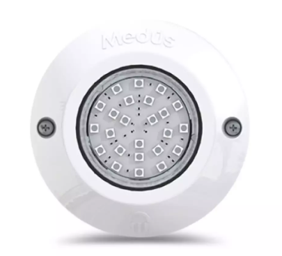 LUMINARIA SUBACUATICA PARA PILETA CHICA ADOSAR BLANCO 9W LUZ BLANCO FRIO. 12V CC.IP 68 MEDUS (MS-01-B-9W-W-CC)