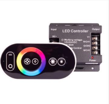 CONTROLADOR RGB 12VDC 8A ÁNODO COMÚN CONTROL TÁCTIL MEDUS (2965-6TRF)