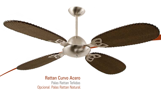 VENTILADOR DE TECHO RATTAN CURVO ACERO NOVO VENT (1010)