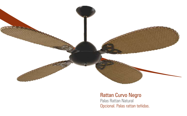 VENTILADOR DE TECHO CURVO NEGRO NOVO VENT (1011)